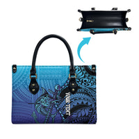 Personalised Polynesia Blue Marlin Fishing Leather Bag Marlin Anchor Tattoo Polynesian Pattern LT14 - Polynesian Pride