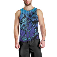 Personalised Polynesia Blue Marlin Fishing Men Tank Top Marlin Anchor Tattoo Polynesian Pattern LT14 - Polynesian Pride