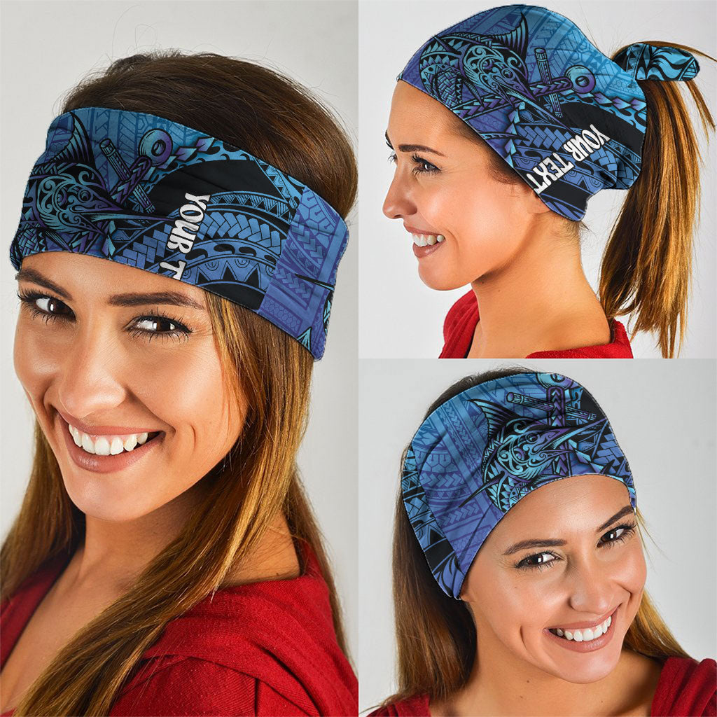 Personalised Polynesia Blue Marlin Fishing Neck Gaiter Marlin Anchor Tattoo Polynesian Pattern LT14 - Polynesian Pride