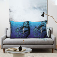Personalised Polynesia Blue Marlin Fishing Pillow Cover Marlin Anchor Tattoo Polynesian Pattern LT14 - Polynesian Pride