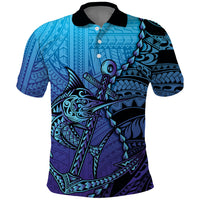 Personalised Polynesia Blue Marlin Fishing Polo Shirt Marlin Anchor Tattoo Polynesian Pattern LT14 Purple - Polynesian Pride
