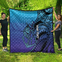 Personalised Polynesia Blue Marlin Fishing Quilt Marlin Anchor Tattoo Polynesian Pattern LT14 - Polynesian Pride