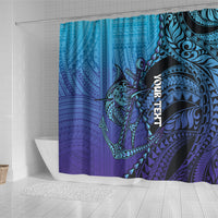 Personalised Polynesia Blue Marlin Fishing Shower Curtain Marlin Anchor Tattoo Polynesian Pattern LT14 - Polynesian Pride