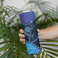 Personalised Polynesia Blue Marlin Fishing Skinny Tumbler Marlin Anchor Tattoo Polynesian Pattern LT14 - Polynesian Pride