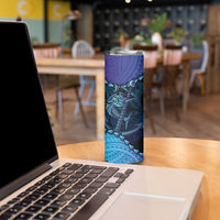 Personalised Polynesia Blue Marlin Fishing Skinny Tumbler Marlin Anchor Tattoo Polynesian Pattern LT14 - Polynesian Pride