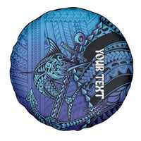 Personalised Polynesia Blue Marlin Fishing Spare Tire Cover Marlin Anchor Tattoo Polynesian Pattern LT14 - Polynesian Pride