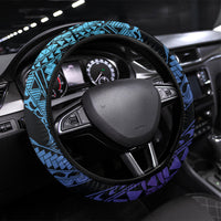 Polynesia Blue Marlin Fishing Steering Wheel Cover Marlin Anchor Tattoo Polynesian Pattern LT14 Universal Fit Purple - Polynesian Pride