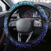 Polynesia Blue Marlin Fishing Steering Wheel Cover Marlin Anchor Tattoo Polynesian Pattern LT14 - Polynesian Pride