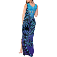 Personalised Polynesia Blue Marlin Fishing Tank Maxi Dress Marlin Anchor Tattoo Polynesian Pattern LT14 - Polynesian Pride