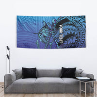 Personalised Polynesia Blue Marlin Fishing Tapestry Marlin Anchor Tattoo Polynesian Pattern