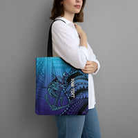 Personalised Polynesia Blue Marlin Fishing Tote Bag Marlin Anchor Tattoo Polynesian Pattern LT14 - Polynesian Pride