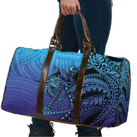 Personalised Polynesia Blue Marlin Fishing Travel Bag Marlin Anchor Tattoo Polynesian Pattern LT14 - Polynesian Pride