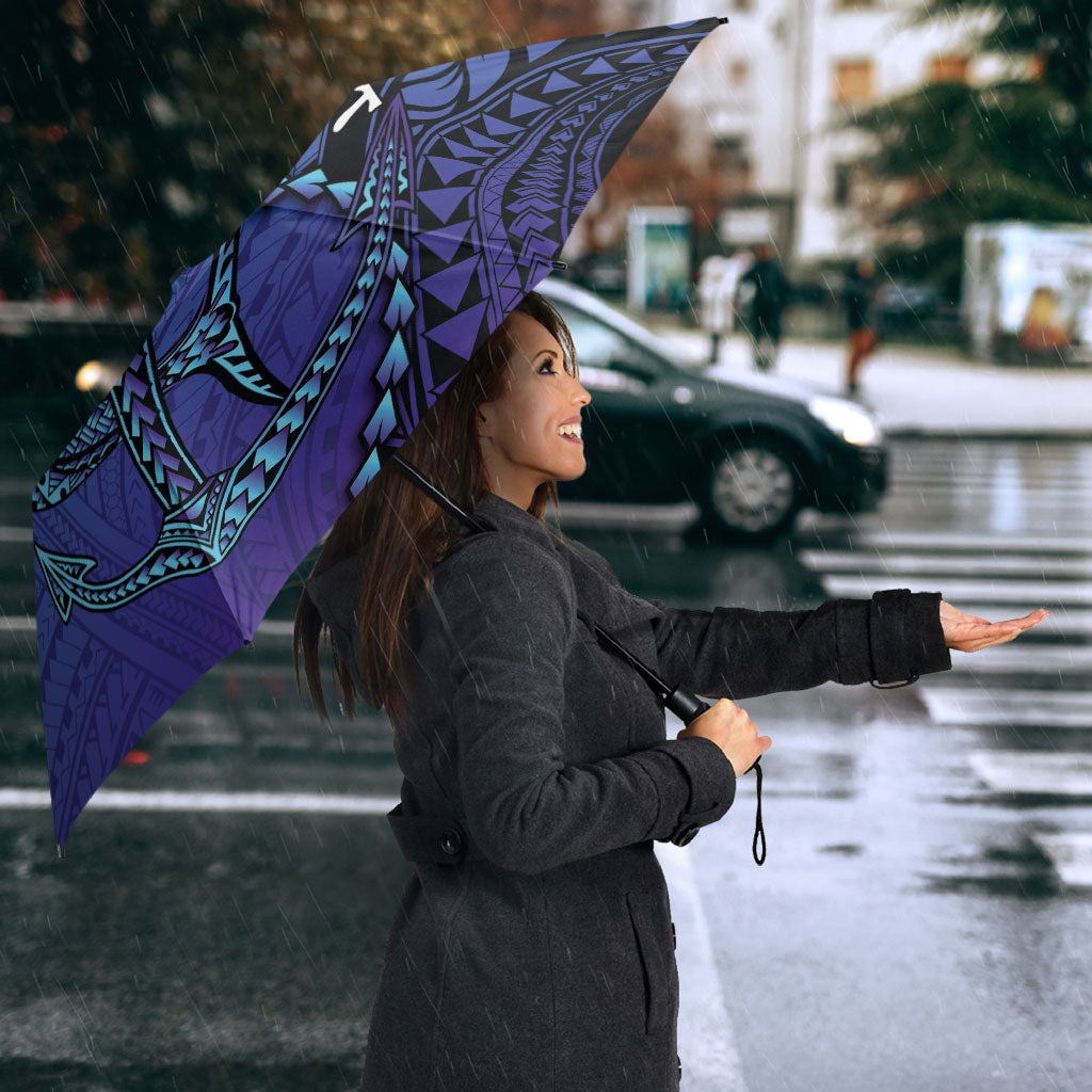 Personalised Polynesia Blue Marlin Fishing Umbrella Marlin Anchor Tattoo Polynesian Pattern LT14 - Polynesian Pride