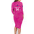 Custom New Zealand Silver Fern Rugby Family Matching Long Sleeve Bodycon Dress and Hawaiian Shirt Go Aotearoa - Pink Version