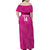 Custom New Zealand Silver Fern Rugby Family Matching Off Shoulder Maxi Dress and Hawaiian Shirt Go Aotearoa - Pink Version