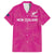 Custom New Zealand Silver Fern Rugby Family Matching Off Shoulder Short Dress and Hawaiian Shirt Go Aotearoa - Pink Version