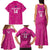 Custom New Zealand Silver Fern Rugby Family Matching Tank Maxi Dress and Hawaiian Shirt Go Aotearoa - Pink Version