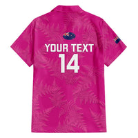 Custom New Zealand Silver Fern Rugby Family Matching Tank Maxi Dress and Hawaiian Shirt Go Aotearoa - Pink Version