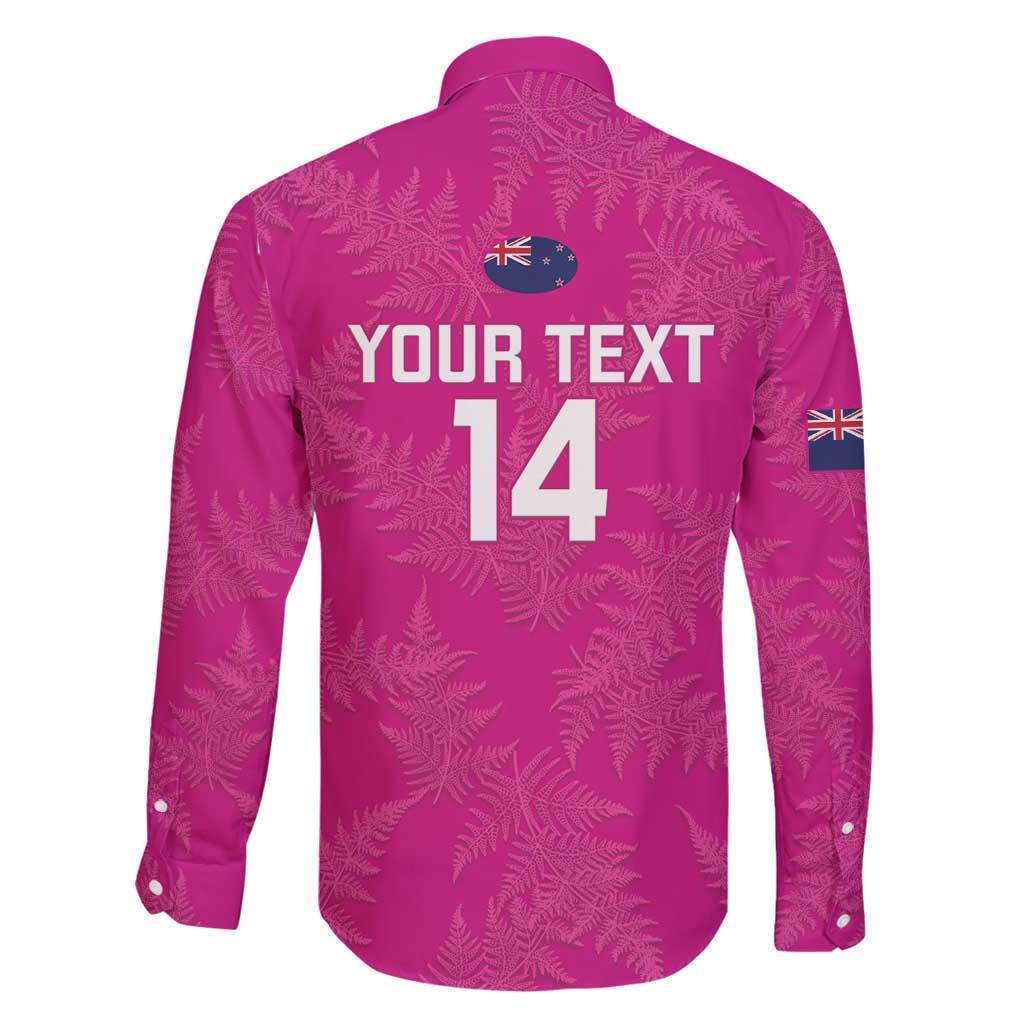 Custom New Zealand Silver Fern Rugby Family Matching Tank Maxi Dress and Hawaiian Shirt Go Aotearoa - Pink Version