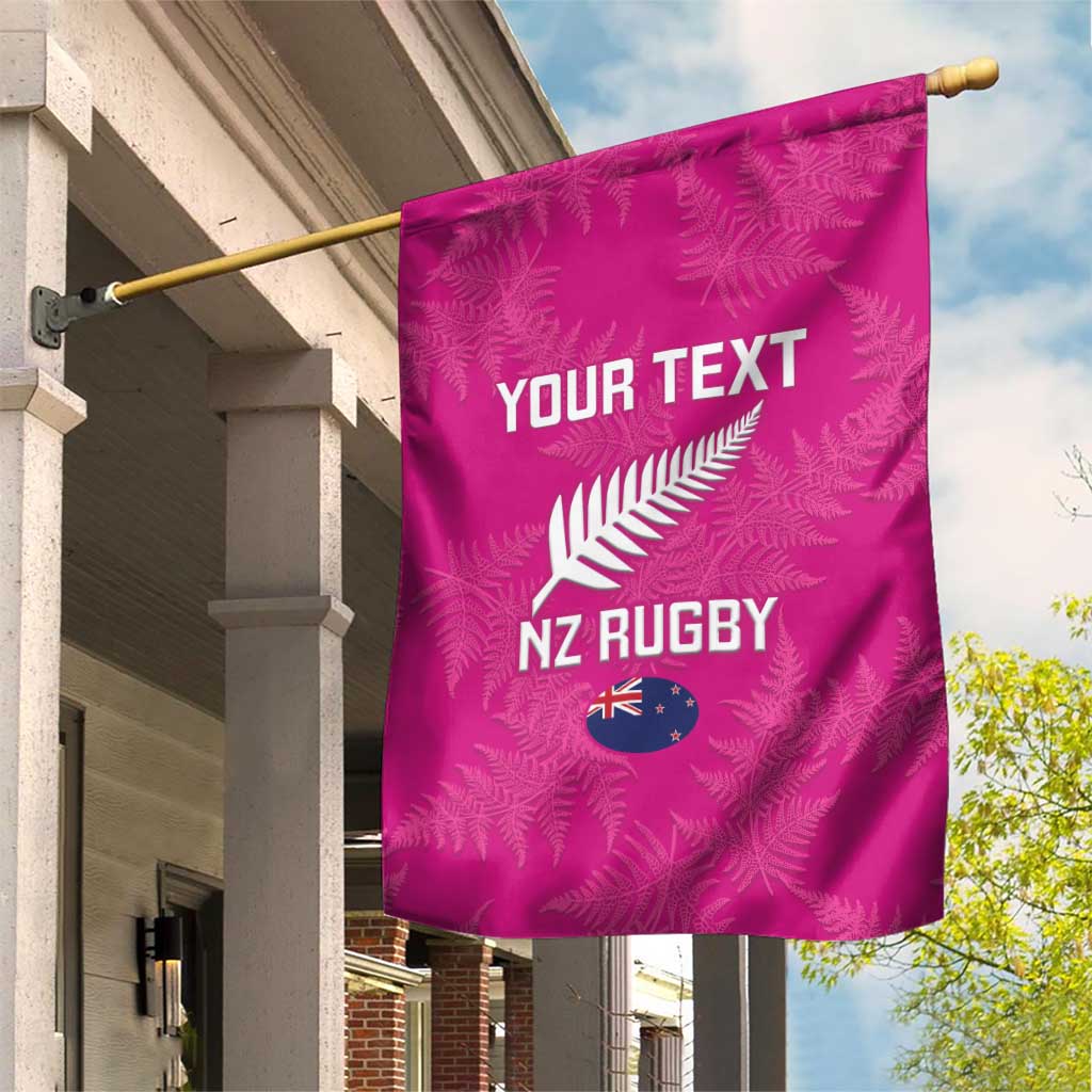 Custom New Zealand Silver Fern Rugby Garden Flag Go Aotearoa - Pink Version