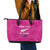 Custom New Zealand Silver Fern Rugby Leather Tote Bag Go Aotearoa - Pink Version