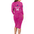 Custom New Zealand Silver Fern Rugby Long Sleeve Bodycon Dress Go Aotearoa - Pink Version