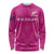 Custom New Zealand Silver Fern Rugby Long Sleeve Shirt Go Aotearoa - Pink Version