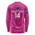 Custom New Zealand Silver Fern Rugby Long Sleeve Shirt Go Aotearoa - Pink Version