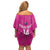 Custom New Zealand Silver Fern Rugby Off Shoulder Short Dress Go Aotearoa - Pink Version