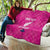 Custom New Zealand Silver Fern Rugby Quilt Go Aotearoa - Pink Version