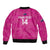 Custom New Zealand Silver Fern Rugby Sleeve Zip Bomber Jacket Go Aotearoa - Pink Version