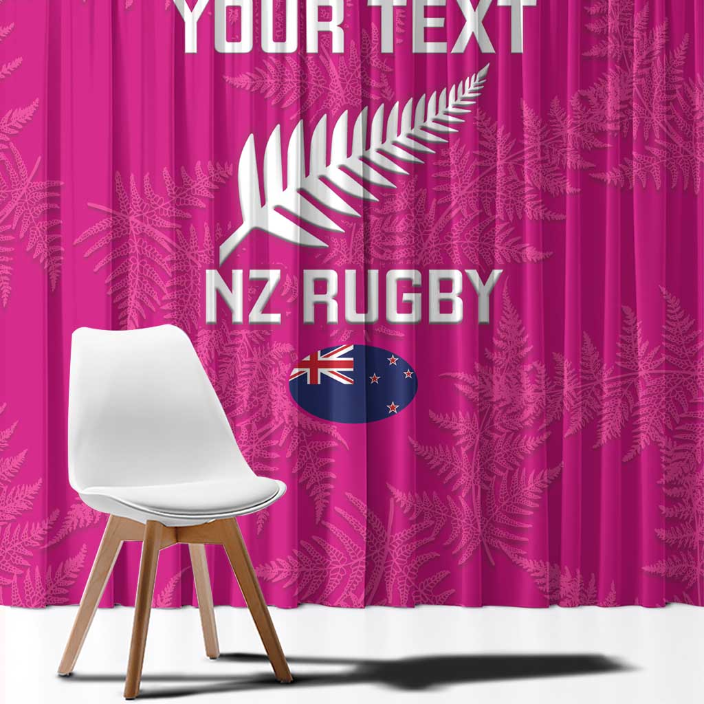 Custom New Zealand Silver Fern Rugby Window Curtain Go Aotearoa - Pink Version