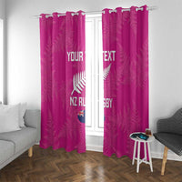 Custom New Zealand Silver Fern Rugby Window Curtain Go Aotearoa - Pink Version