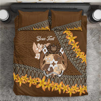 Personalised Tonga Language Week Bedding Set Malo e Lelei Tongan Ngatu Pattern - Brown LT14 Brown - Polynesian Pride