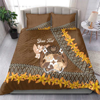 Personalised Tonga Language Week Bedding Set Malo e Lelei Tongan Ngatu Pattern - Brown LT14 - Polynesian Pride