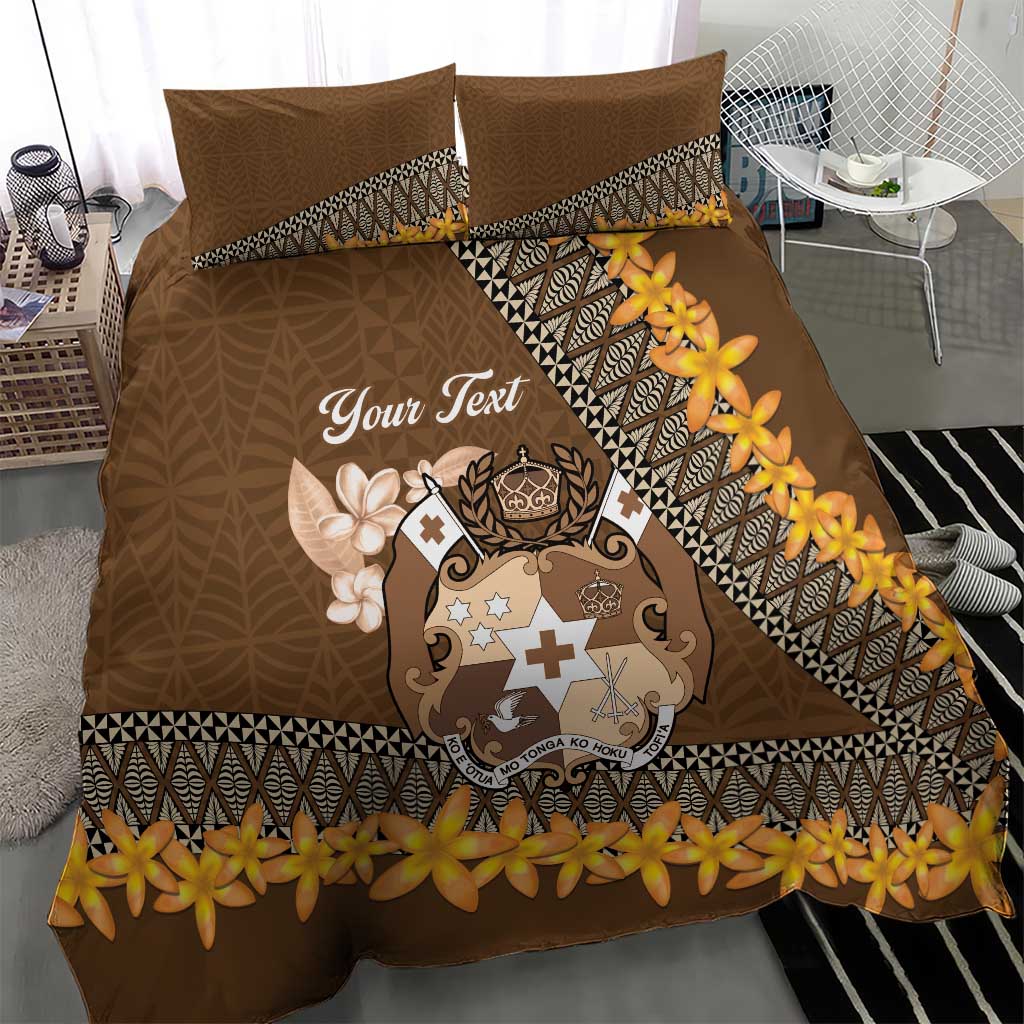 Personalised Tonga Language Week Bedding Set Malo e Lelei Tongan Ngatu Pattern - Brown LT14 - Polynesian Pride