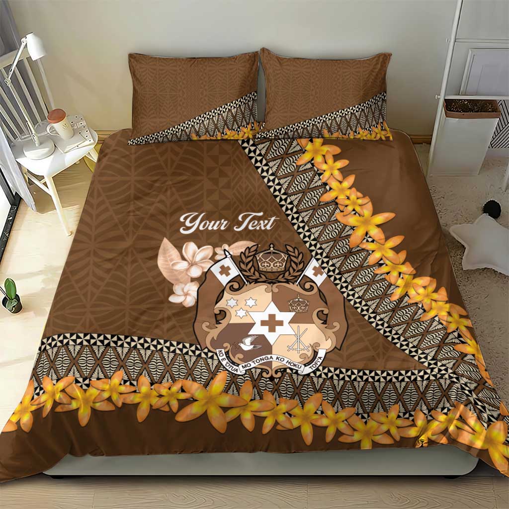 Personalised Tonga Language Week Bedding Set Malo e Lelei Tongan Ngatu Pattern - Brown LT14 - Polynesian Pride