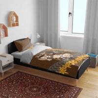 Personalised Tonga Language Week Bedding Set Malo e Lelei Tongan Ngatu Pattern - Brown LT14 - Polynesian Pride