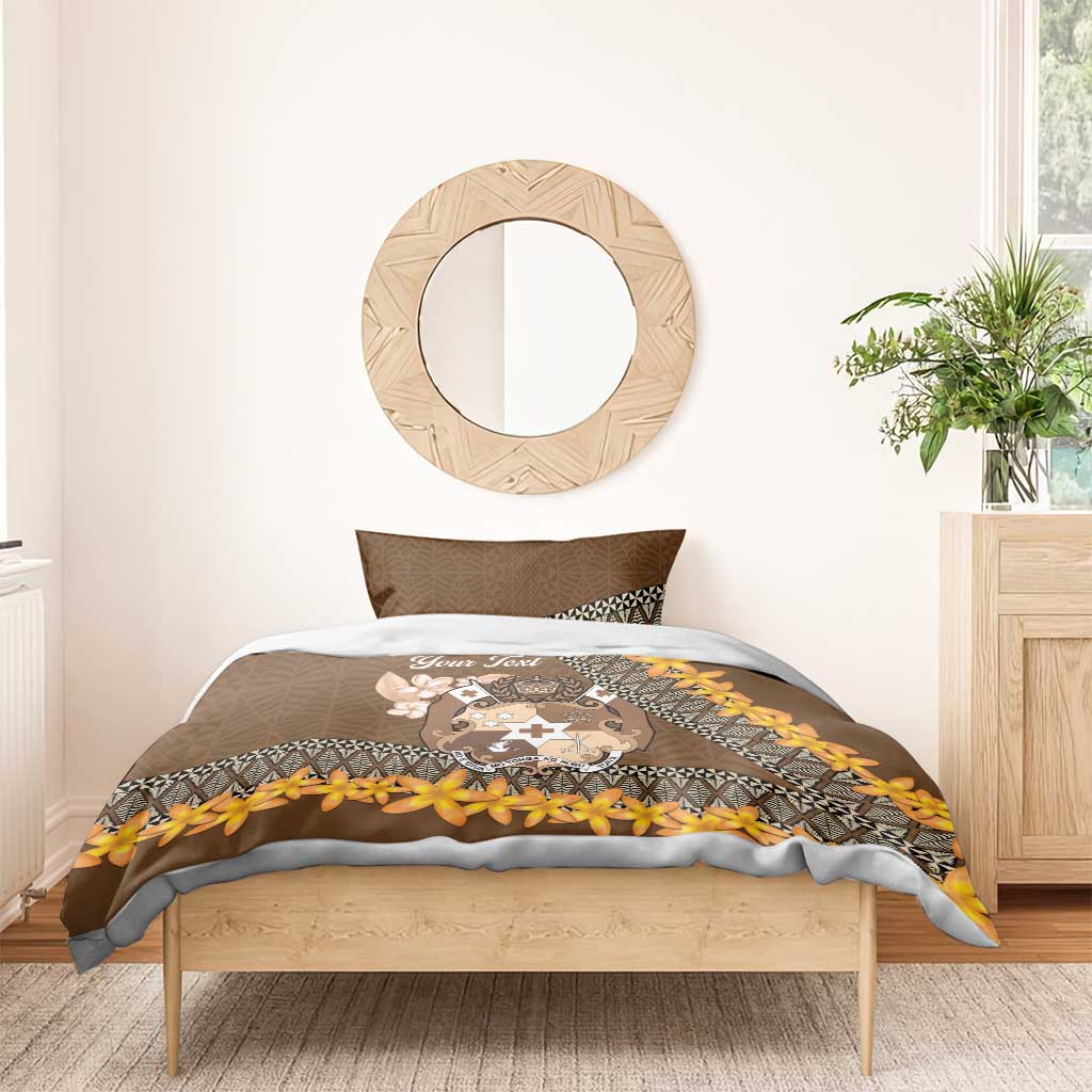 Personalised Tonga Language Week Bedding Set Malo e Lelei Tongan Ngatu Pattern - Brown LT14 - Polynesian Pride