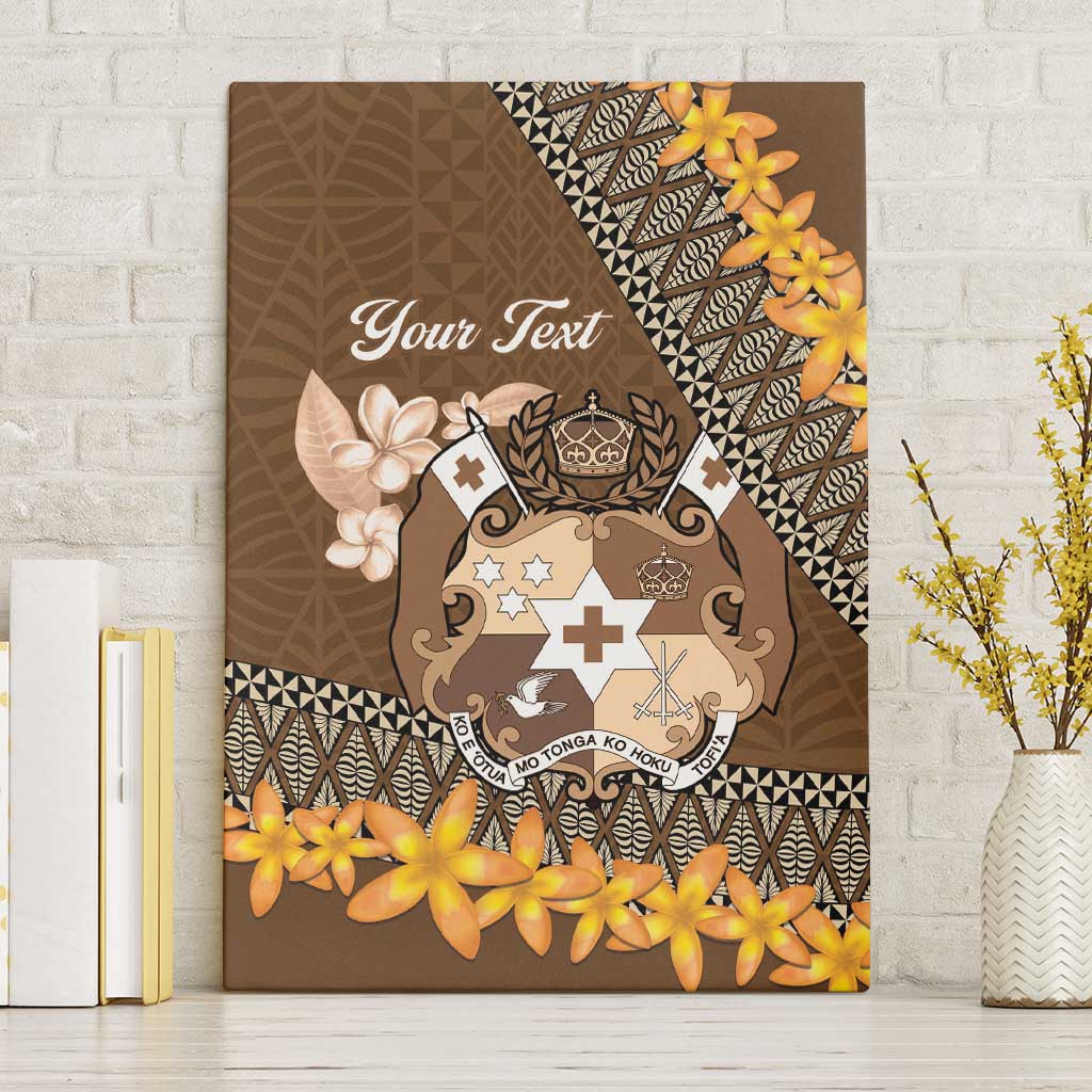 Personalised Tonga Language Week Canvas Wall Art Malo e Lelei Tongan Ngatu Pattern - Brown LT14 Without Frame Brown - Polynesian Pride