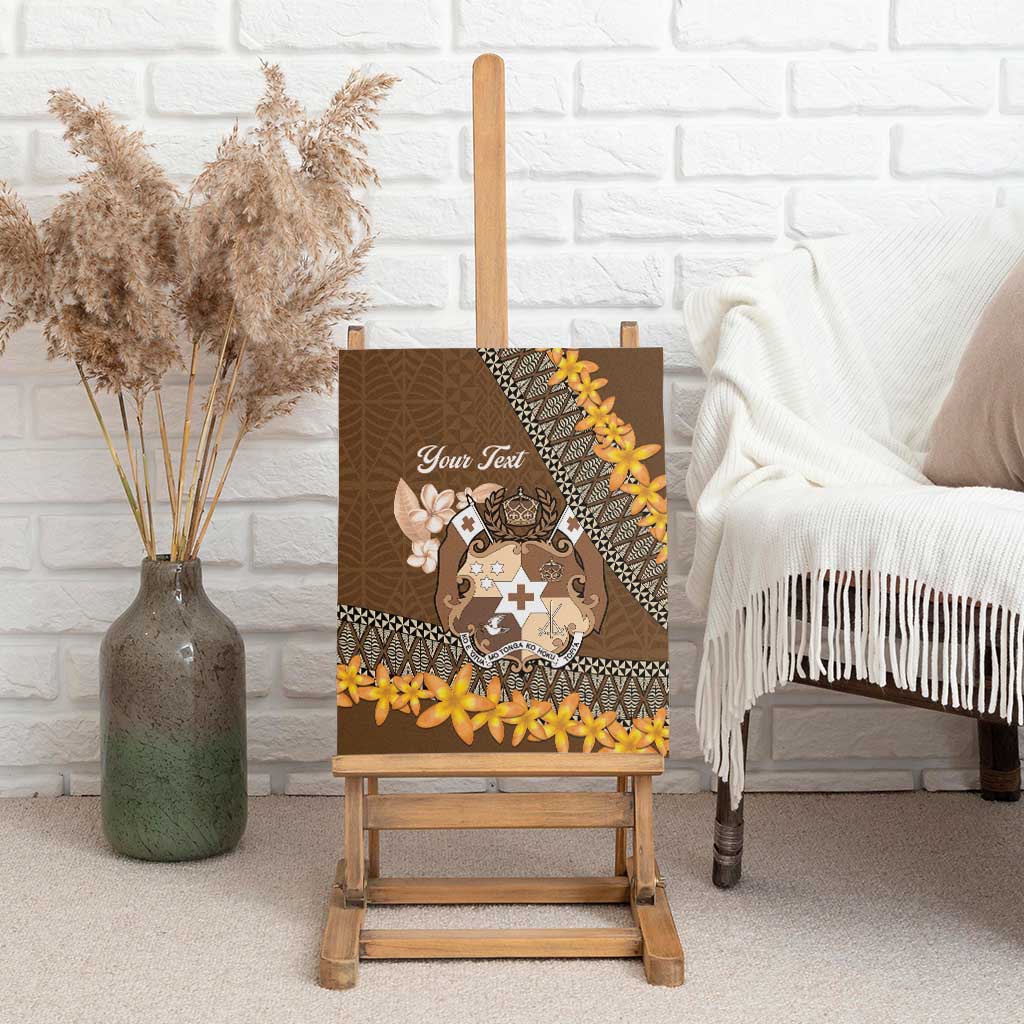 Personalised Tonga Language Week Canvas Wall Art Malo e Lelei Tongan Ngatu Pattern - Brown LT14 - Polynesian Pride