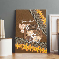 Personalised Tonga Language Week Canvas Wall Art Malo e Lelei Tongan Ngatu Pattern - Brown LT14 - Polynesian Pride