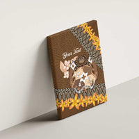 Personalised Tonga Language Week Canvas Wall Art Malo e Lelei Tongan Ngatu Pattern - Brown LT14 - Polynesian Pride