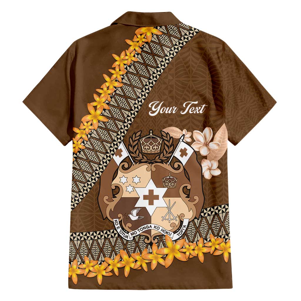 Personalised Tonga Language Week Family Matching Off Shoulder Maxi Dress and Hawaiian Shirt Malo e Lelei Tongan Ngatu Pattern - Brown