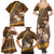 Personalised Tonga Language Week Family Matching Summer Maxi Dress and Hawaiian Shirt Malo e Lelei Tongan Ngatu Pattern - Brown