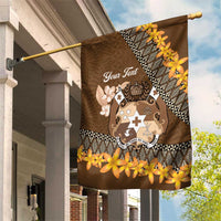 Personalised Tonga Language Week Garden Flag Malo e Lelei Tongan Ngatu Pattern - Brown LT14 House Flag Brown - Polynesian Pride