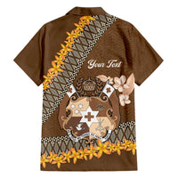 Personalised Tonga Language Week Hawaiian Shirt Malo e Lelei Tongan Ngatu Pattern - Brown LT14 - Polynesian Pride