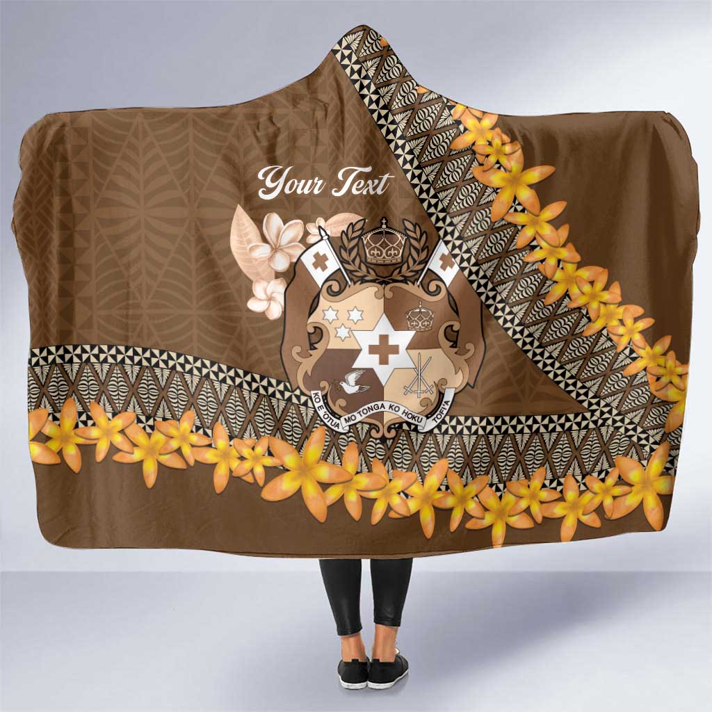 Personalised Tonga Language Week Hooded Blanket Malo e Lelei Tongan Ngatu Pattern - Brown LT14 One Size Brown - Polynesian Pride