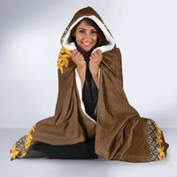 Personalised Tonga Language Week Hooded Blanket Malo e Lelei Tongan Ngatu Pattern - Brown LT14 - Polynesian Pride