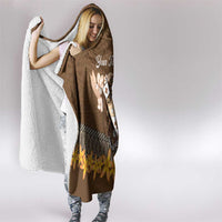Personalised Tonga Language Week Hooded Blanket Malo e Lelei Tongan Ngatu Pattern - Brown LT14 - Polynesian Pride